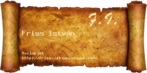 Friss István névjegykártya